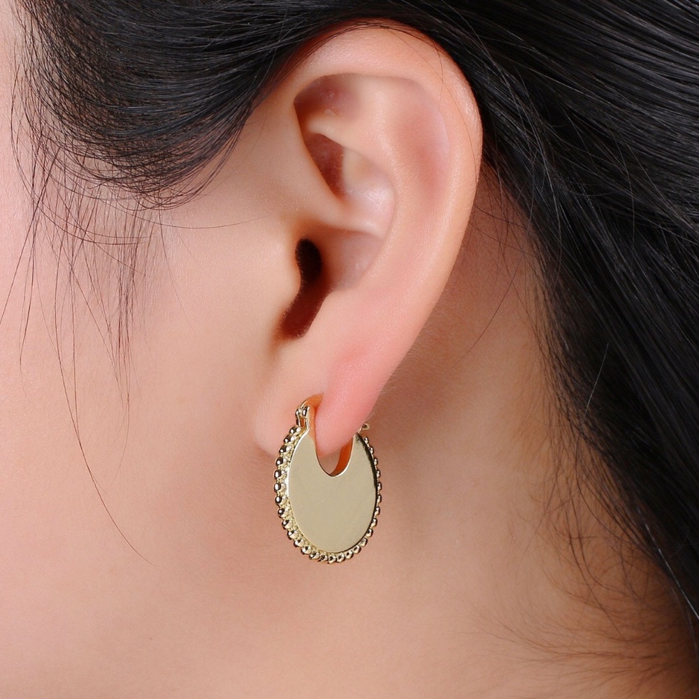Small Statement Fan Earrings | 24k Gold Plated - Picture 3 of 7
